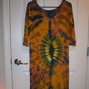 multicolor tie dye dress
